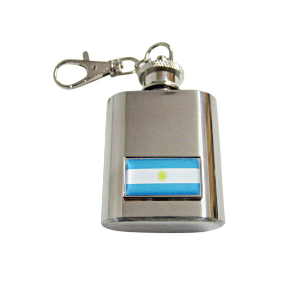 Thin Bordered Argentina Flag Keychain Flask - Picture 1 of 1